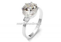 Inel cu cristal zirconia de 9mm, argint 925, interior 18.8mm - x1