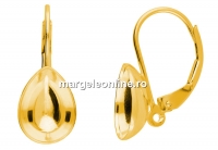 Earring findings, gold plated 925 silver, for Swarovski 4320 10x7mm - x1pair