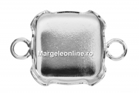 Link, base, 925 silver, square, for Swarovski 4470 and 4461 12mm - x1