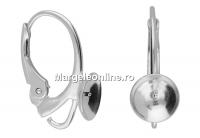 Earring findings, cup 7mm, 925 silver, 17.5mm - x1pair