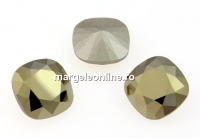 Swarovski, square fancy, metallic light gold, 10mm - x1