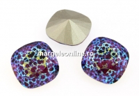 Swarovski, fancy square, amethyst white patina, 12mm - x1
