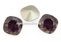 Swarovski, fancy square, amethyst black patina, 12mm - x1