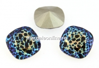 Swarovski, fancy square, jet white patina, 12mm - x1