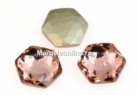 Swarovski 4683, fantasy hexagon, vintage rose, 8mm - x2