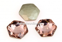 Swarovski 4683, fantasy hexagon, vintage rose, 12mm - x1