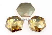 Swarovski 4683, fantasy hexagon, golden shadow, 12mm - x1