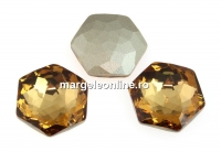 Swarovski 4683, fantasy hexagon, light col. topaz, 10mm - x1