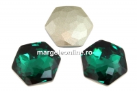 Swarovski 4683, fantasy hexagon, emerald, 8mm - x2