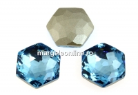 Swarovski 4683, fantasy hexagon, aquamarine, 8mm - x2