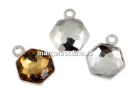 Swarovski rhodium-plated pendant base 4683, 8mm - x2