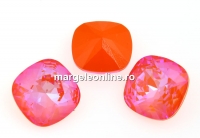 Swarovski, fancy square, Orange Glow DeLite, 12mm - x1