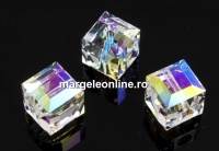 Swarovski, margele cub, crystal shimmer, 8mm - x1