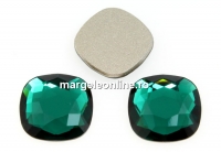 Swarovski, cabochon cushion, emerald, 7mm - x2