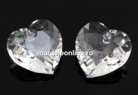 Swarovski, pandantiv inima, crystal, 10.5mm - x2