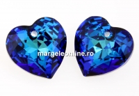 Swarovski, pandantiv inima, bermuda blue, 8mm - x2