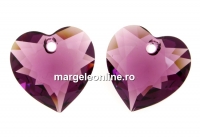 Swarovski, pandantiv inima, amethyst, 14.5mm - x1