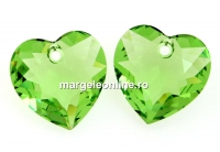 Swarovski, pandantiv inima, peridot, 8mm - x2