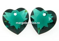 Swarovski, pandantiv inima, emerald, 10.5mm - x2