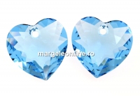 Swarovski, pandantiv inima, aquamarine, 10.5mm - x2