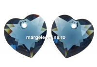 Swarovski, heart pendant, montana, 8mm - x2