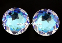 Swarovski, pandantiv chaton, blue aurore boreale, 14mm - x1
