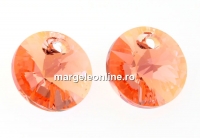 Swarovski, rivoli pendant,  rose peach shimmer, 8mm - x4