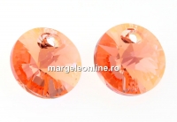 Swarovski, pandantiv rivoli, rose peach shimmer, 8mm - x4