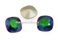 Swarovski, fancy square, emerald luminous green, 12mm - x1