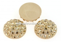 Swarovski, cabochon pave, golden shadow, 12mm - x1