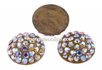 Swarovski, cabochon pave, lt. colorado topaz shim., 6mm - x1