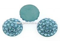 Swarovski, cabochon pave, aquamarine, 6mm - x1