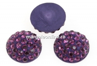 Swarovski, pave cabochon, amethyst, 6mm - x1
