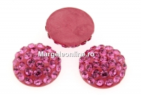 Swarovski, pave cabochon, rose, 10mm - x1