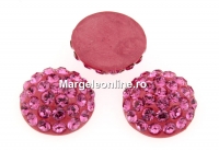 Swarovski, cabochon pave, rose, 10mm - x1