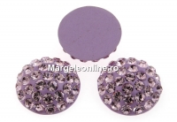 Swarovski, pave cabochon, light amethyst, 8mm - x1