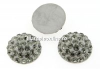 Swarovski, pave cabochon, black diamond, 6mm - x1