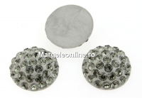 Swarovski, cabochon pave, black diamond, 6mm - x1