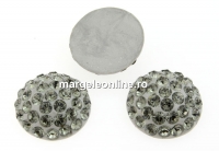 Swarovski, pave cabochon, black diamond, 8mm - x1