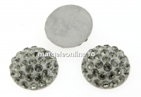 Swarovski, cabochon pave, black diamond, 8mm - x1