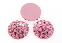 Swarovski, cabochon pave, light rose, 6mm - x1
