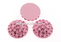 Swarovski, cabochon pave, light rose, 6mm - x1