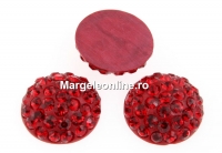 Swarovski, pave cabochon, light siam, 6mm - x1