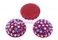 Swarovski, pave cabochon, light siam shimmer, 10mm - x1