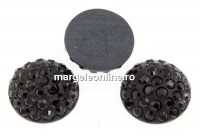 Swarovski, pave cabochon, jet, 12mm - x1