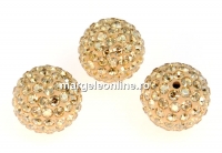 Swarovski, margele pave, golden shadow, 8mm - x1