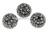 Swarovski, pave beads, jet hematite, 6mm - x1
