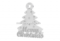 Pendant, christmas tree, 925 silver, 13mm - x1