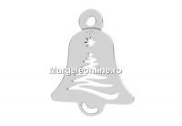 Pendant, bells, 925 silver, 12x10mm - x1