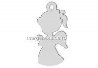 Pendant, angel girl, 925 silver, 17x8mm - x1
